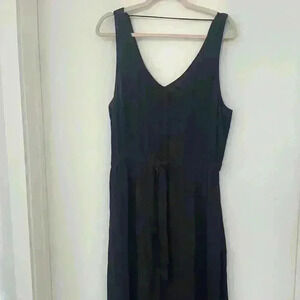 Treasure and Bond Sleeveless Drawstring Waist Dress - Black - Size M